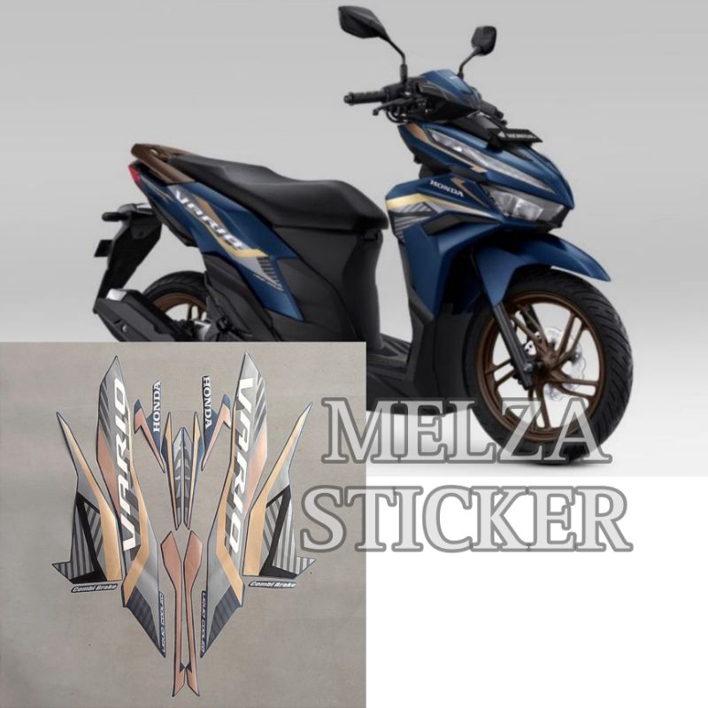 Stiker Striping Motor VARIO 125 2023 WARNA BIRU DOFF Sticker Lis Body Standar