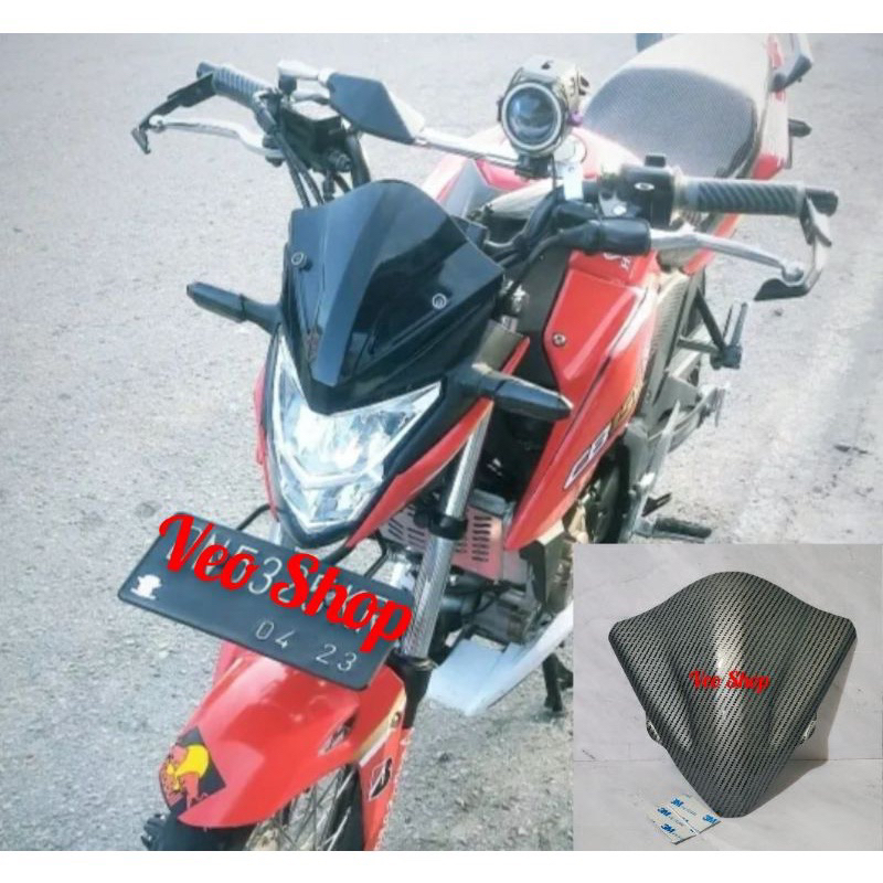 TERBARU VISOR CB 150R NEW CARBON KARBON TERBARU WINDSHIELD CB 150R NEW CARBON KARBON