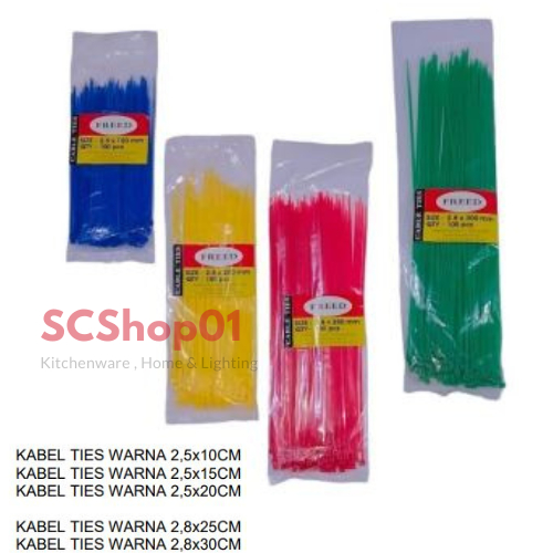 

Kabel Ties Warna / Cable Tie Warna 10cm / 15cm / 20cm / 25cm / 30 cm