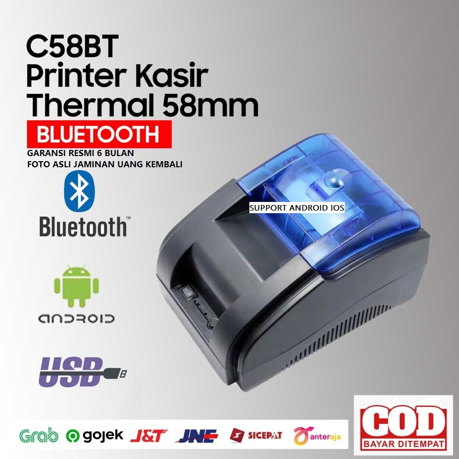 PRINTER BLUETOOTH THERMAL 58MM SUPPORT RJ-11 (USB+BLUETOOTH) POSTECH