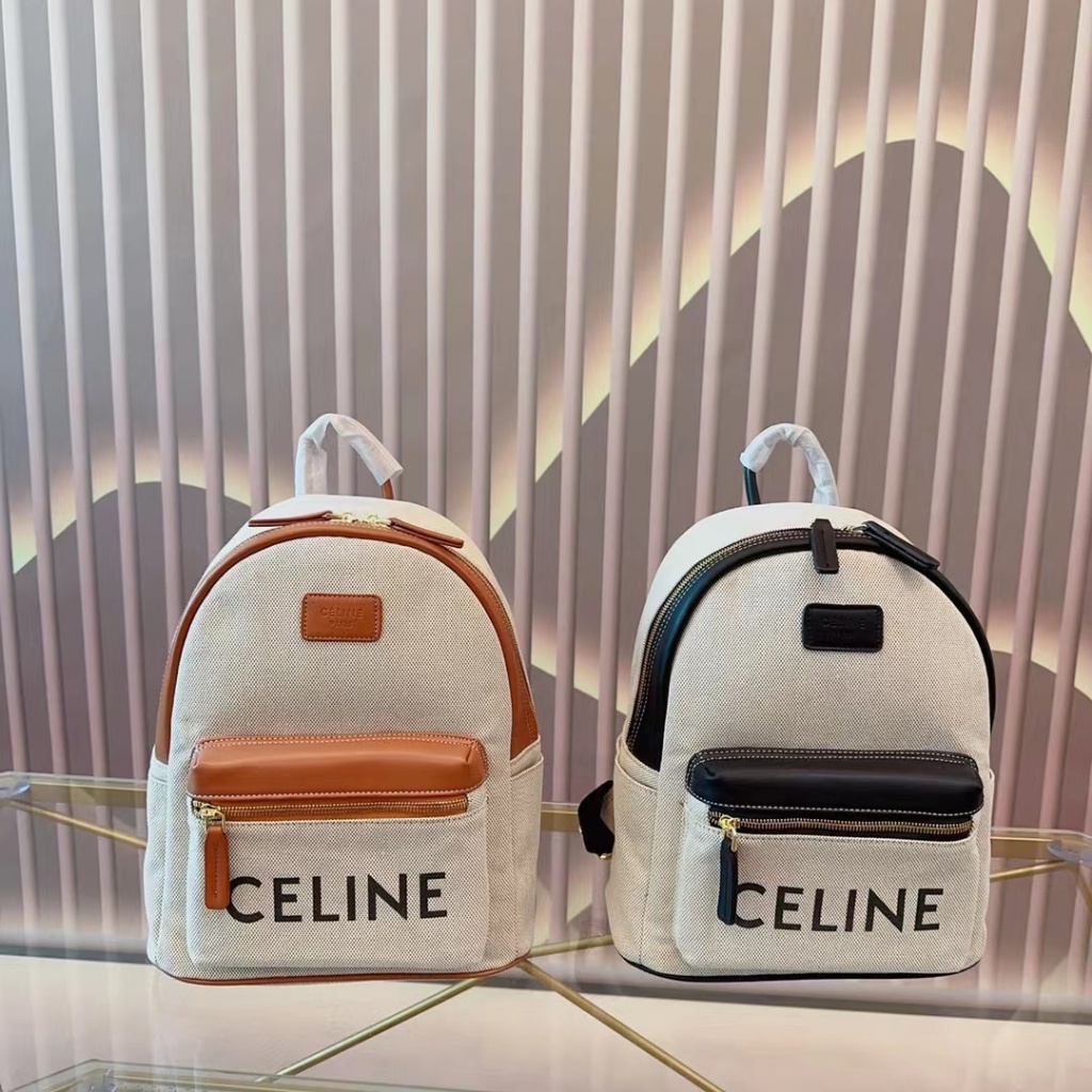 Original 2023 New Celine Backpack Women's Backpack Fashion Women's Bag Classic Canvas Backpack