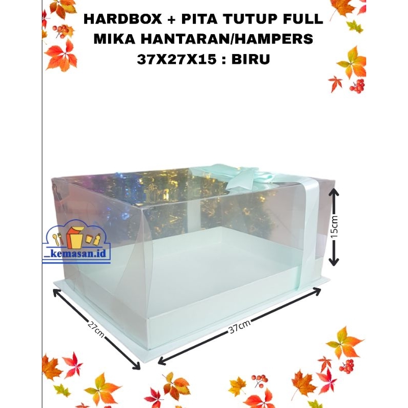 

HARDBOX + PITA TUTUP FULL MIKA HANTARAN / HAMPERS 37X27X15 : BIRU