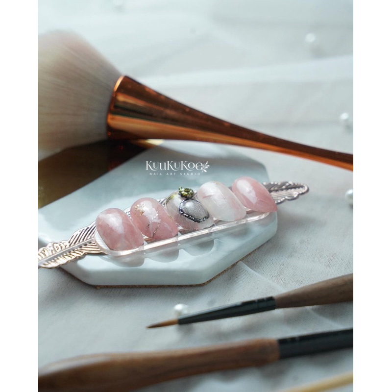 Kuku Palsu | Press On Nail | Pink Marble Nail Art