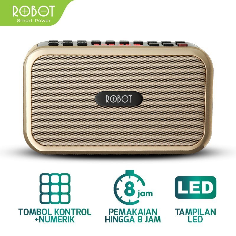 Speaker Bluetooth Alquran Robot RB200 Speaker Bluetooth Portable Mini Wireless Bass Robot Original S