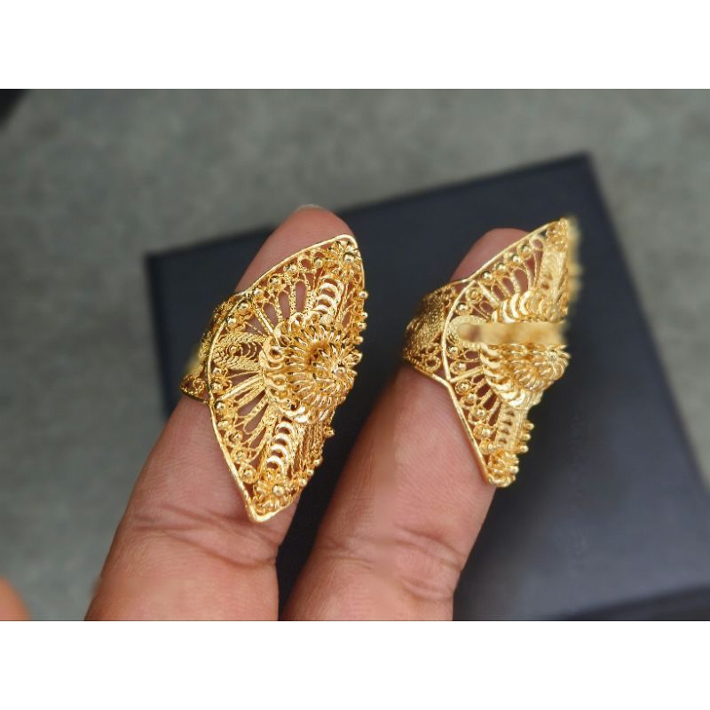 cincin unthuk model kendarian lapis emas 24k / cincin pesta / cincin kawin / cincin mewah / cincin k