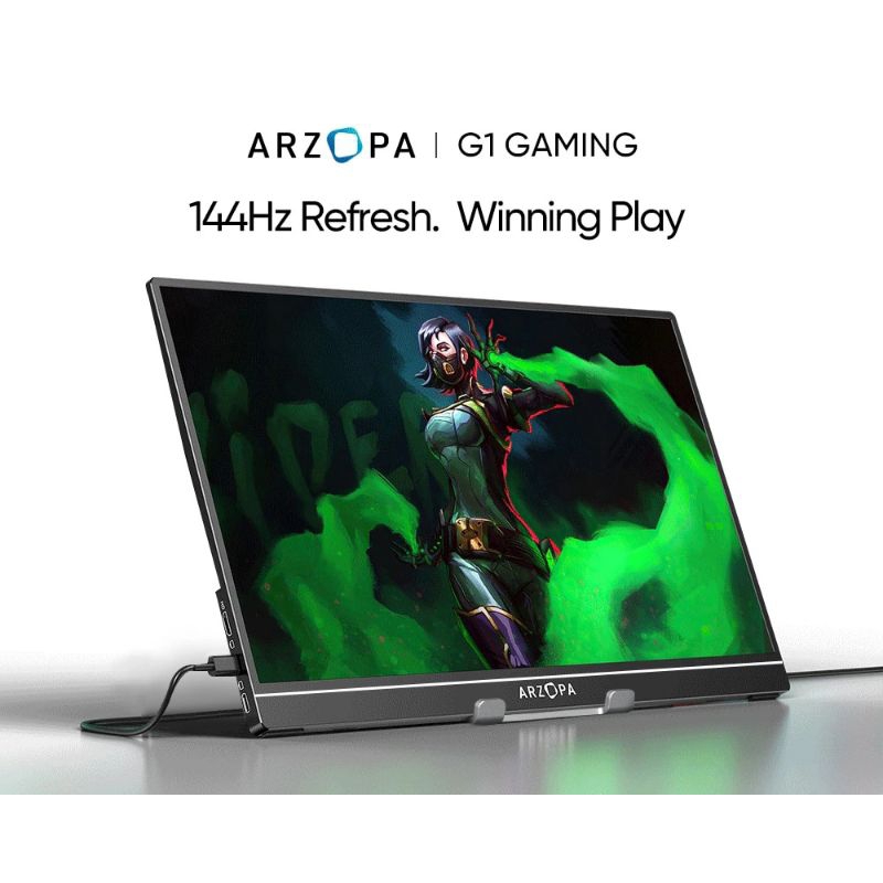 ARZOPA G1 Game Portable monitor 15.6" 144hz 1080P FHD Portable Gaming Monitor HDR External Second Sc