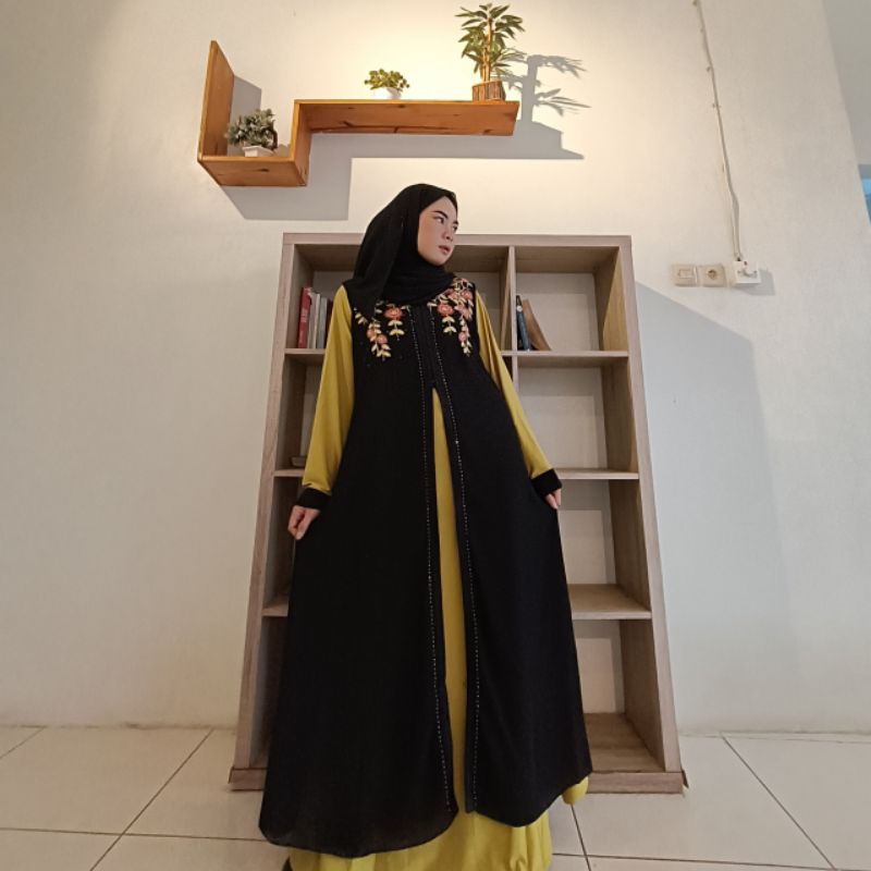 Abaya Gamis Outer inner Terpisah Ceruty Babydoll Spandek Jersey