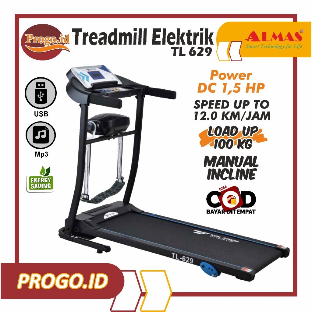 Treadmill Elektrik | Lari | Alat Fitness | Total Fitness| TL 629 Olahraga Fitnes