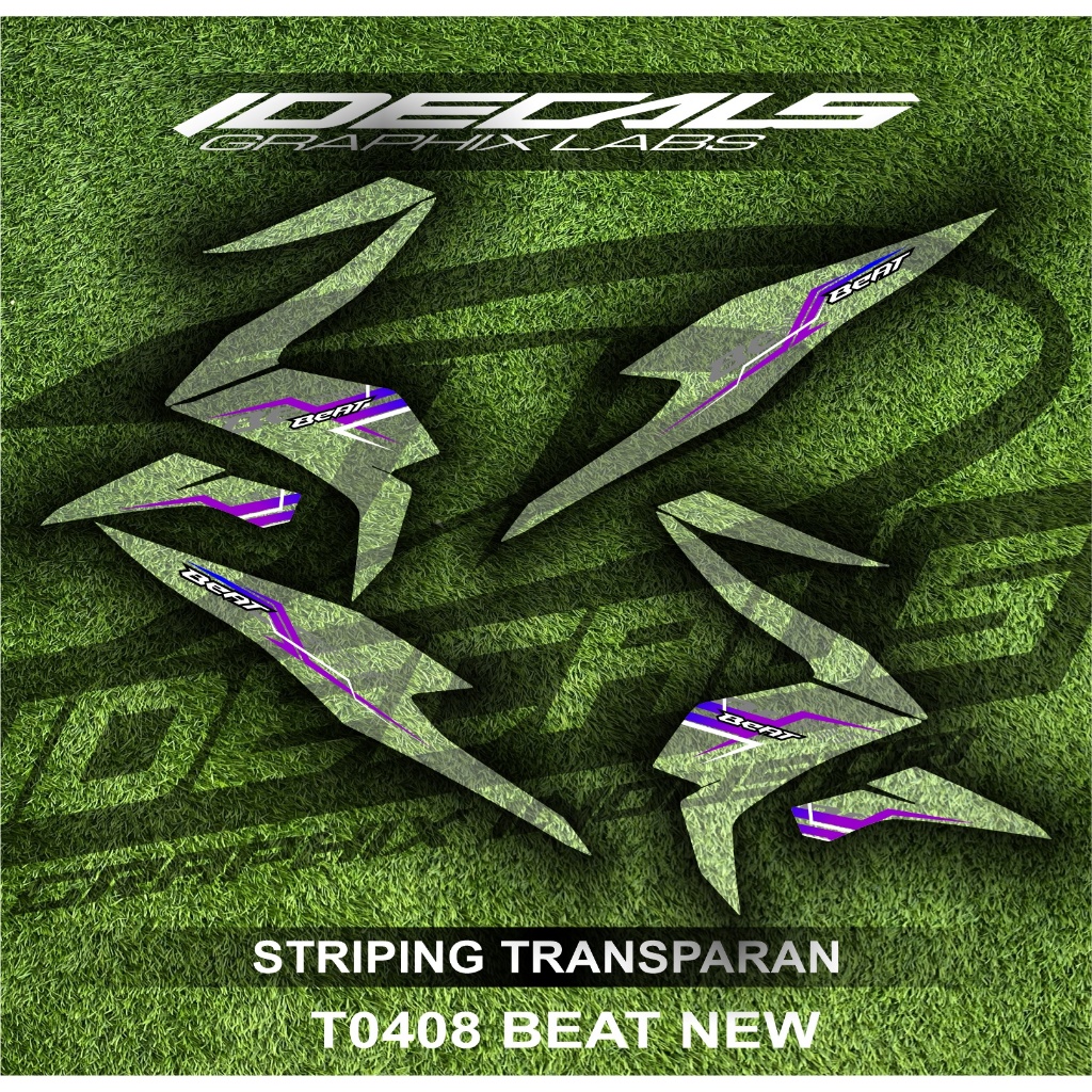 t0408 sticker striping transparan motor beat new simple bebas custom desain