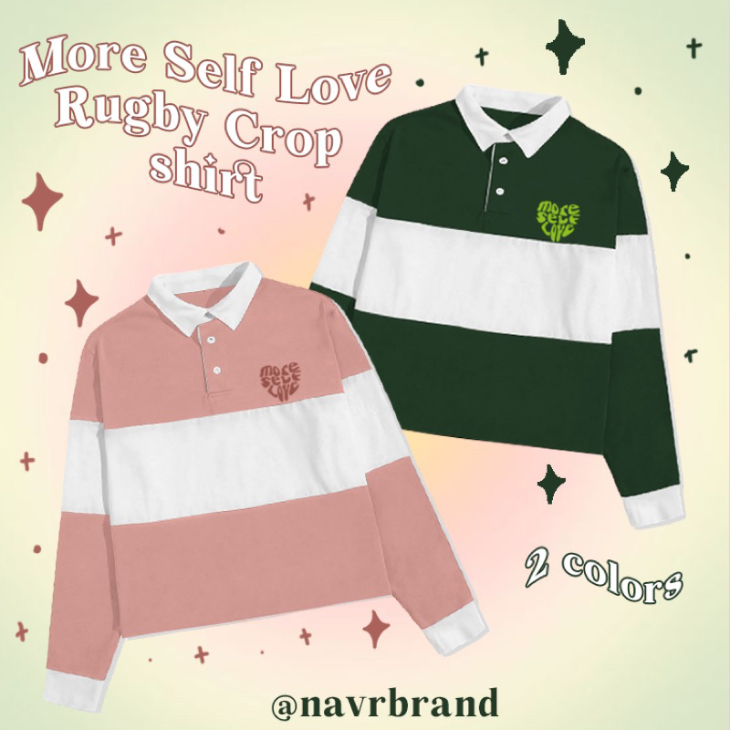 Self love crop rugby shirt | atasan rugby top