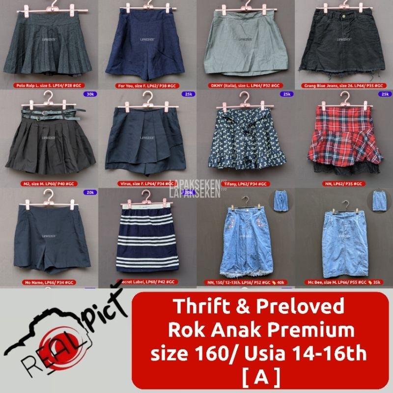 rok anak size 160/ 14-6th [A] | panjang | murah | plisket | kulot | skirt | tutu | span | ootd | pen