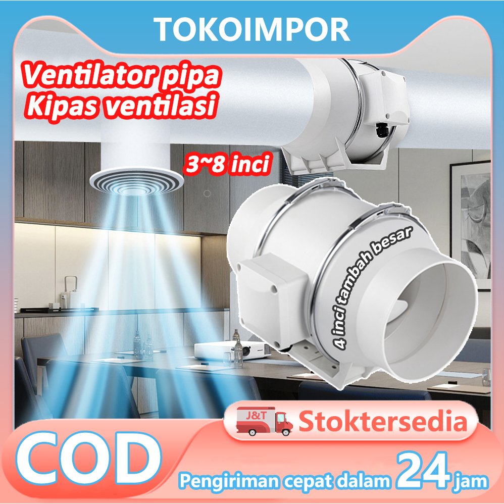 4 " Tambah Besar Hisap Kipas Angin Buang Diam Ekstraktor Kipas exhaust fan blower Air exhaust fan Co