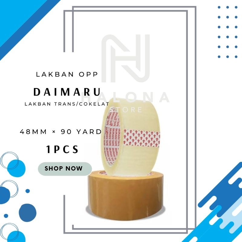 

[1 PCS] Lakban Daimaru Opp Transparan / Cokelat Tape 48 mm x 90 Yard
