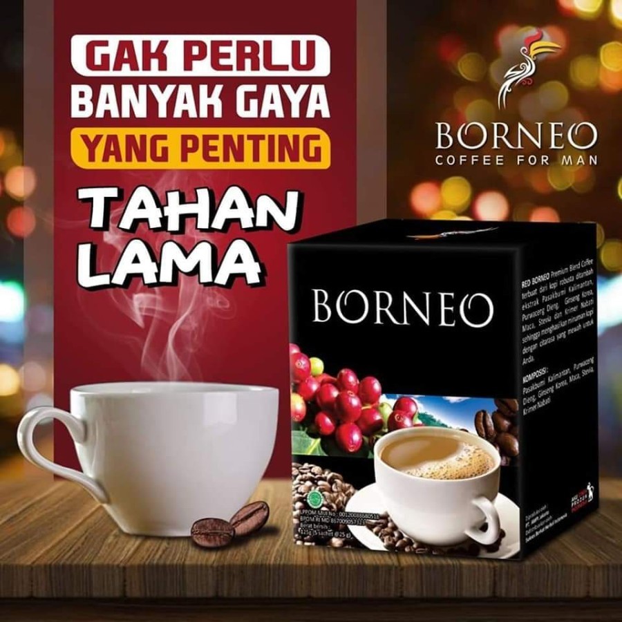 

Kopi Borneo Premium Original BPOM Penambah Vitalitas isi 5 sach