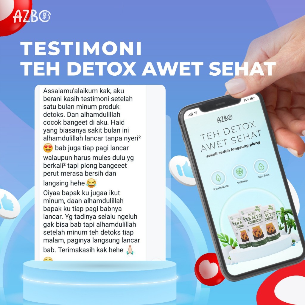 

XMASTER AZBO TEH DETOX AWET SEHAT (HERBAL TEA) - BERSIH USUS PENCERNAAN