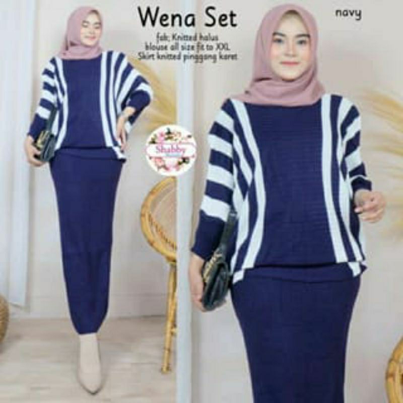 baju rajut kalong setelan rok / baju setelan kalong rok