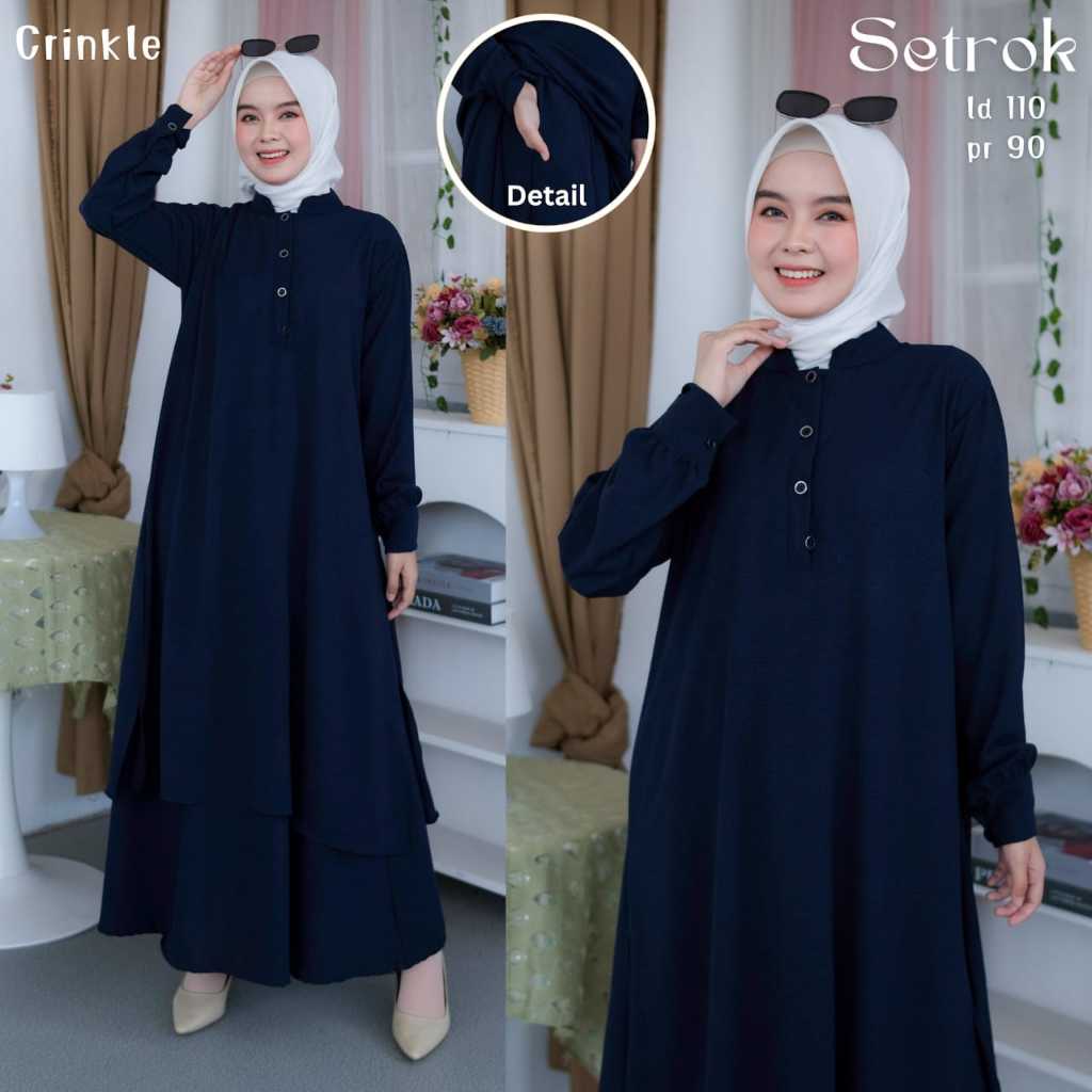 SET ROK HANNA TUNIK CRINKLE AIR FLOW