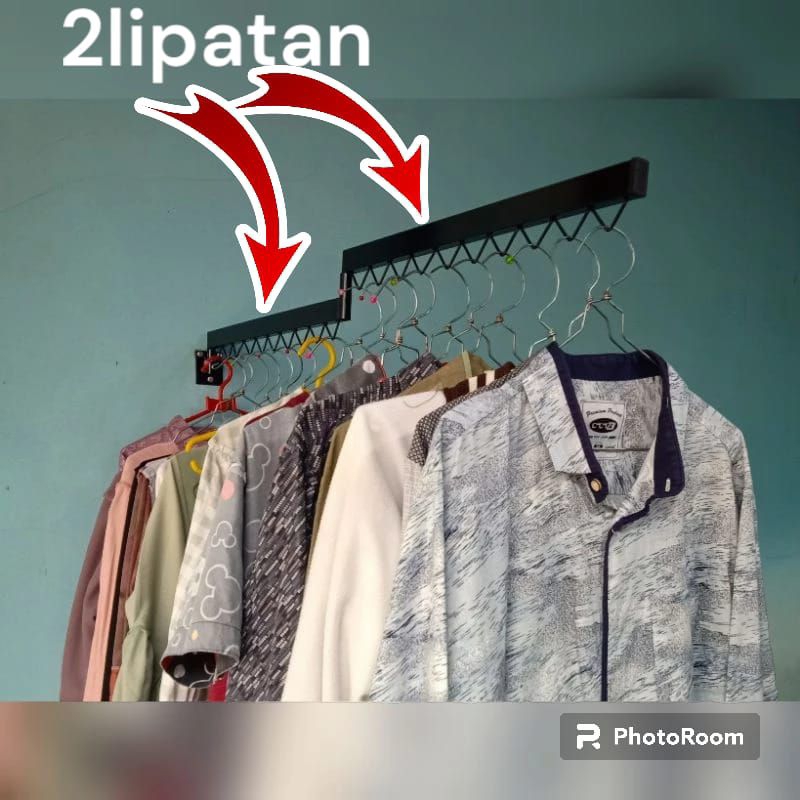 gantungan baju besi lipat//jemuran gantungan pakaian