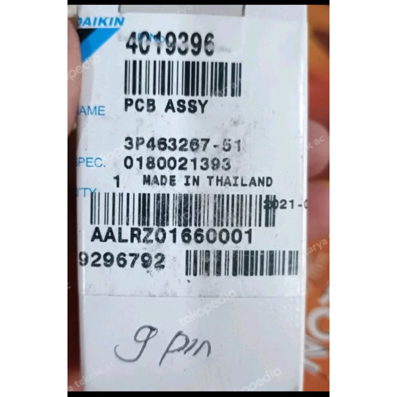 SENSOR AC DAIKIN THAILAND FTC 9 PIN DAIKIN ORIGINAL