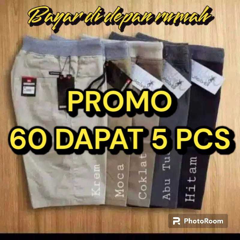 turun harga 60 dapat 5 pcs celana chino celana pendek pria dewasa celana rib polos bahan jova tuill premium