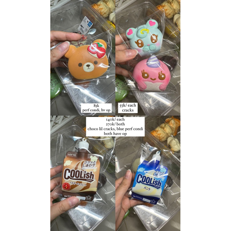 [BACA DESKRIPSI] flashsale squishy lotte coolish, ibloom wreath bread, puni maru strawberry pancake