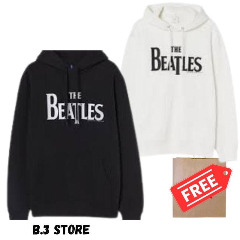 Hoodie Jaket HM The Beatles Bordir Black The Beatles Bordir White Jaket Sweater Pria Wanita Fulltag