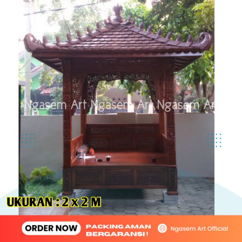 GAZEBO KHAS JEPARA FULL UKIRAN KAYU JATI MEWAH