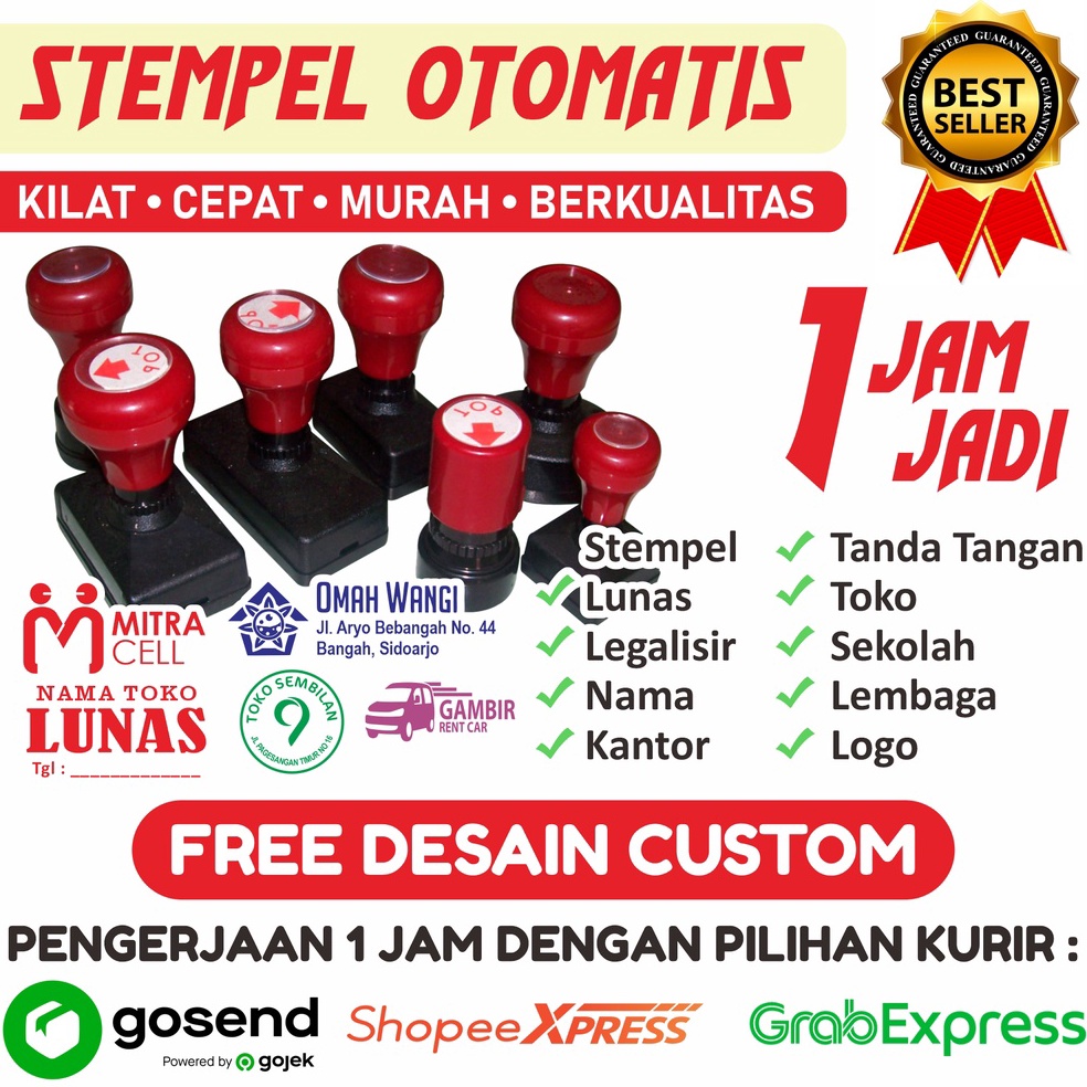 

6.6 MALL Stempel, Stempel otomatis free desain custom untuk stempel perusahaan, logo, nama stempel tanda tangan, stempel lunas, online shop, toko, sekolah, legalisir