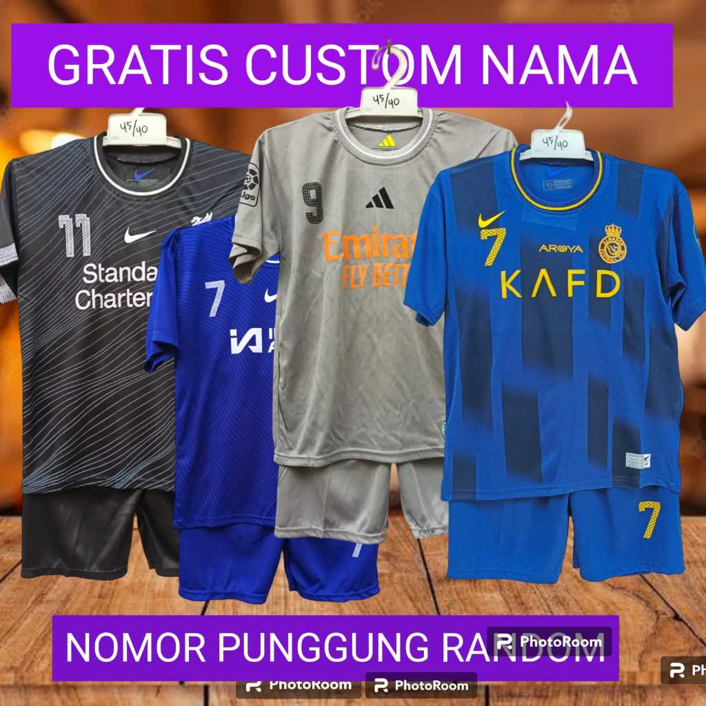 gratis nama baju bola al nassr away/liverpool away/madrid abu/setelan baju bola ronaldo al nassr murah usia 5-13thn