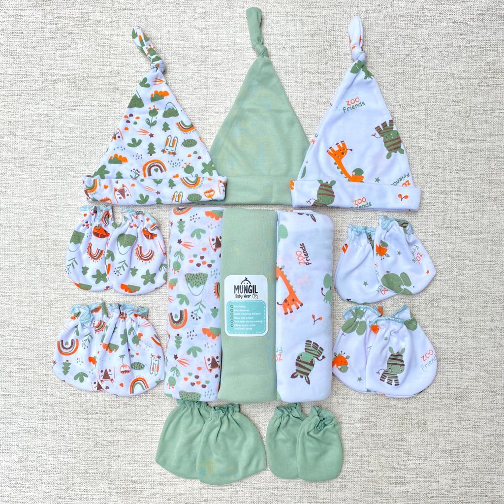 Paket Lengkap Bedong Bayi Baru Lahir Bedong+Topi Dan Sartaki Perlengkapan Lahiran Mungil Baby Wear