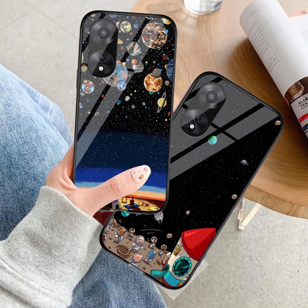 Case Kaca Oppo A58 baru - Casing Hp Oppo A58 baru  - case Kaca Glossy Oppo A58 - Case Keren Oppo A58