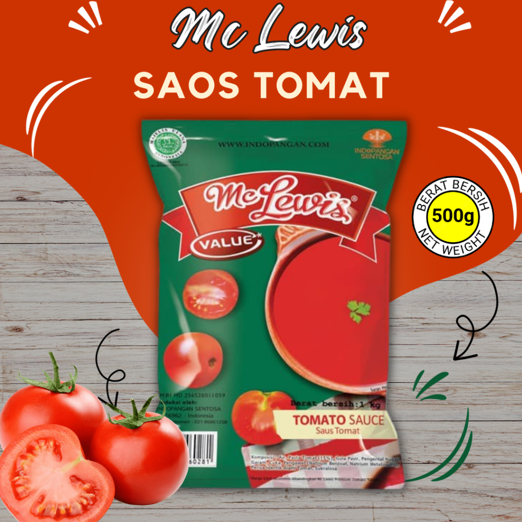 

Saus Tomat Mc Lewis 500Gram - Mc Lewis Tomato Sauce Value 500gr - saos tomat mc lewis