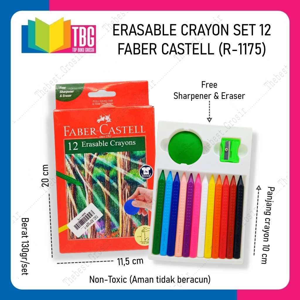 

1 SET (12 WARNA) ERASABLE CRAYON FABER CASTELL KRAYON HAPUS (R-1175)