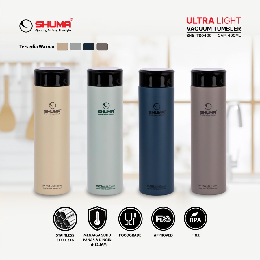 SHUMA TERMOS AIR PANAS STAINLESS 316 ULTRA LIGHT VACUUM TUMBLER