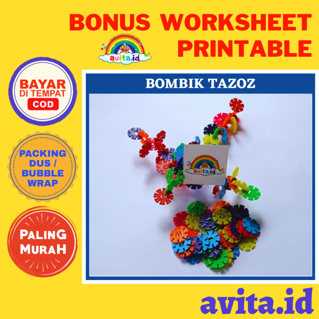 avita.id Bombik Tazos Mini Mainan Edukasi Bombik Anak edukasi anak bombik isi 50g