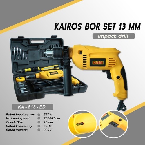 impact dril bor beton 13mm set koper - bor tembok beton 13mm kairos murah mantap