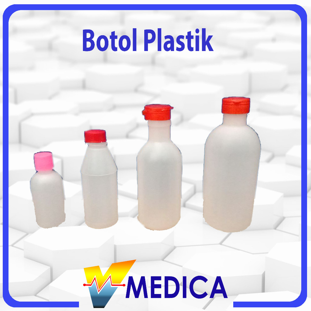 Botol Plastik Tutup Merah / Botol Plastik Tutup Pink / Botol Obat / Botol Toner