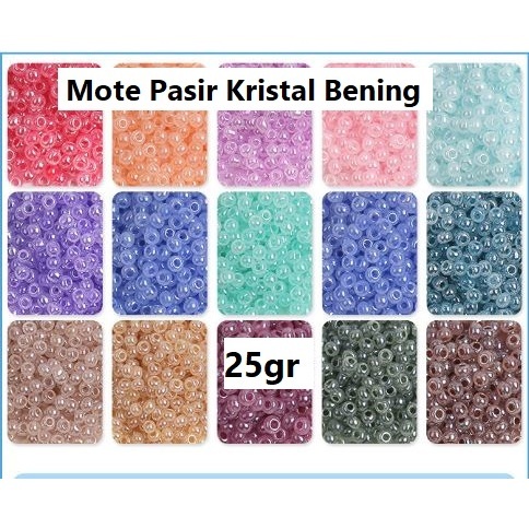 Bahan Mote Pasir/Manik-Manik  Pasir Kristal Bening Harga/25gr
