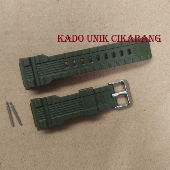 Tali Strap Rubber Kualitas Original Q&Q QQ qnq GW-82 GW-82 GW82J004 GW82J004Y Hijau Army Gratis Pen 