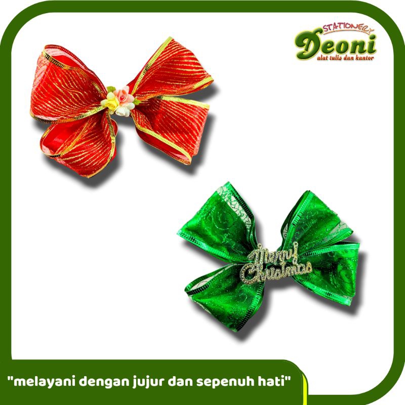 

Pita Natal Merry Christmas Besar Tanggung Kecil Gliter Polos