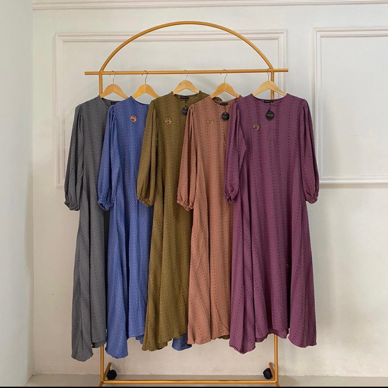 Uragiri Dress Motif Salur Gamis Wanita By Melisa Syari