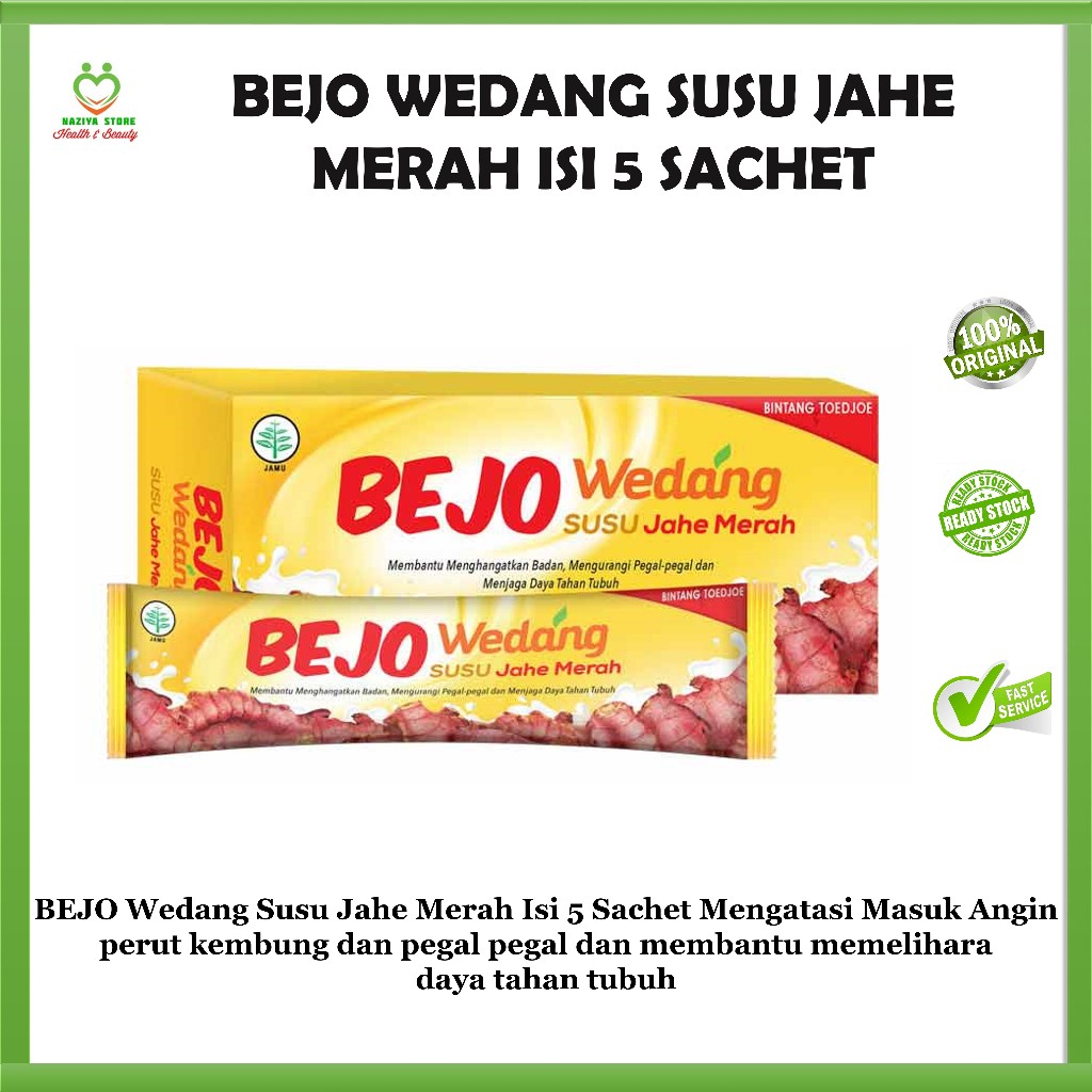 

BEJO Wedang Susu Jahe Merah Isi 5 Sachet Mengatasi Masuk Angin perut kembung dan pegal EXP MEI 2025