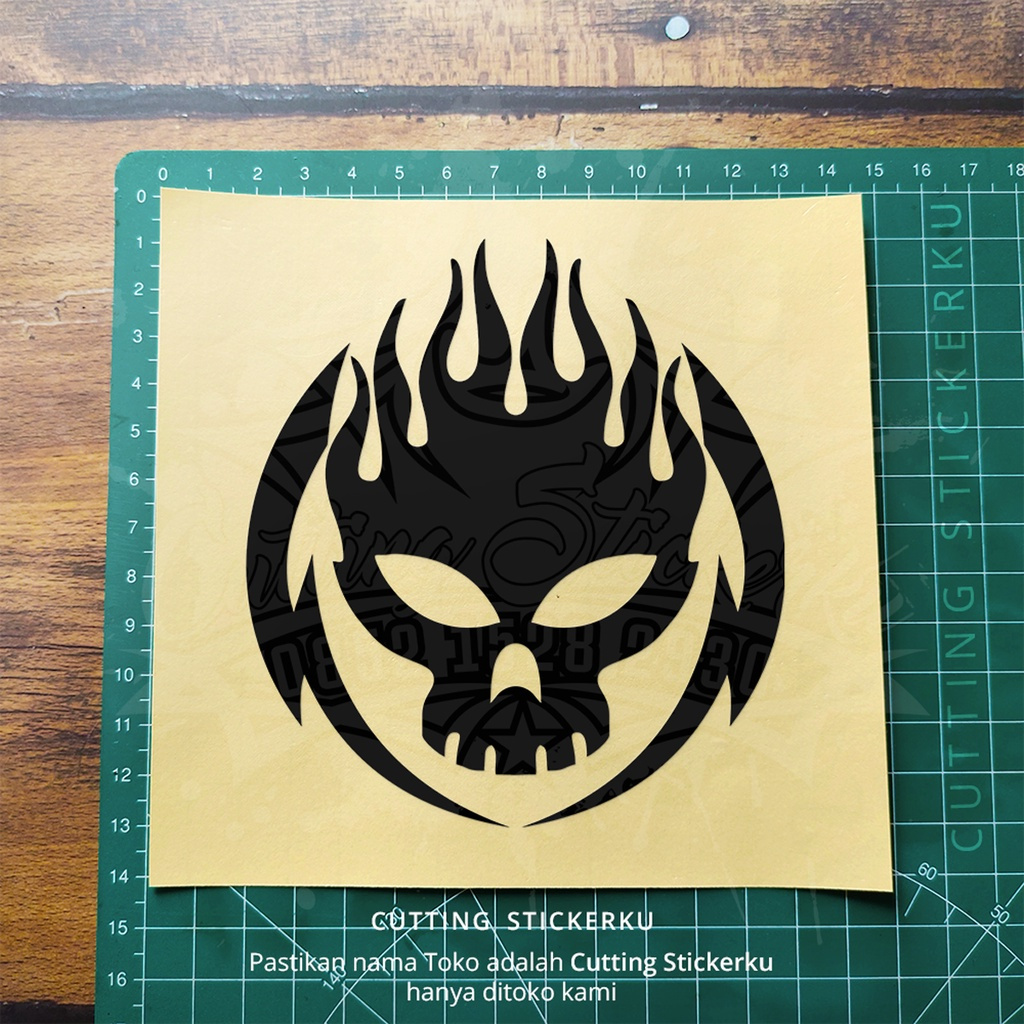 Cutting Stiker Offspring Logo Variasi Motor Mobil Sticker Rock Timbul Keren Nyala Dasbor Spakbor Vis