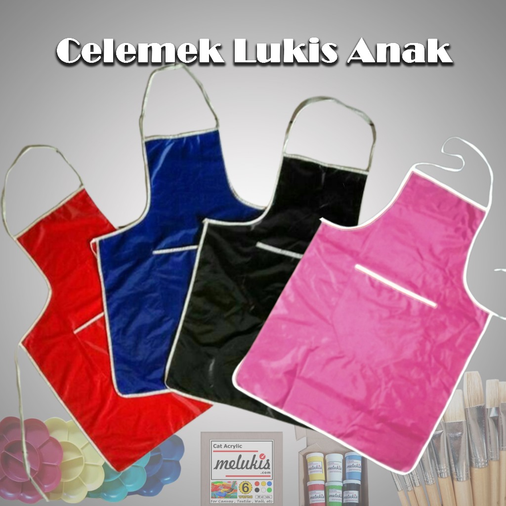 Apron Anak Celemek Lukis Polos