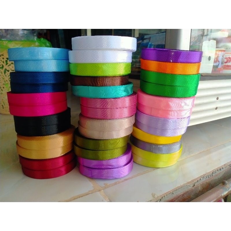 

[ -+20 METER ] PITA SATIN 1/2 INCH PREMIUM / PITA SATIN 1,25 CM UNTUK KADO, BUKET, KERAJINAN DIY, HAMPERS