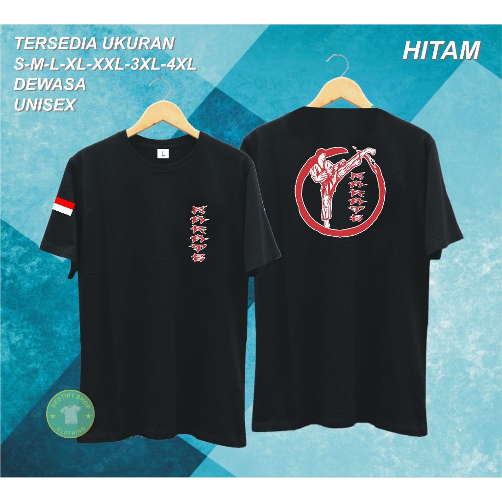 KARATE PAKAIAN PRIA ATASAN T-SHIRT KAOS GAMBAR DAN KATA LUCU UNISEX