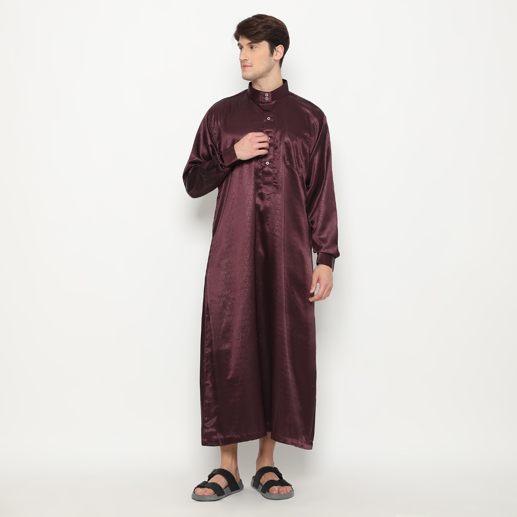 LATAHZAN GAMIS PRIA RIYADH LENGAN PANJANG MANSET MERAH HATI