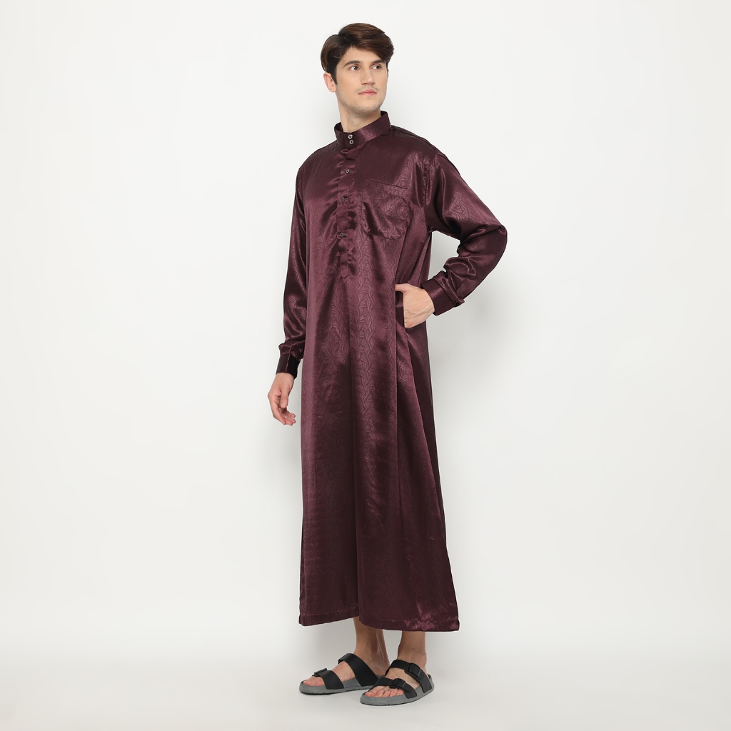 LATAHZAN GAMIS PRIA RIYADH LENGAN PANJANG MANSET MERAH HATI