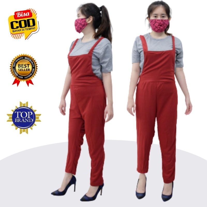 Aitentica Jumpsuit Wanita Set Jamsuit Kekinian Celana Kodok Panjang Remaja Dewasa Inner Jumpsuite