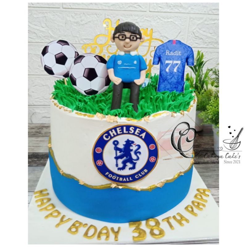 Kue Ulang Tahun Bola Chelsea / Football Cake / Kue Ultah Bola